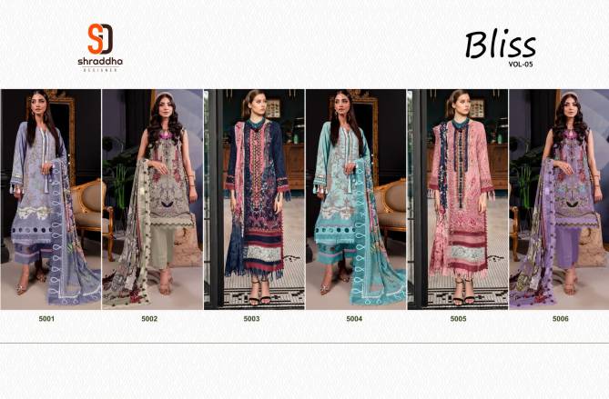 Bliss Vol 5 By Shraddha Printed Lawn Cotton Pakistani Suits Wholesale Shop In Surat
